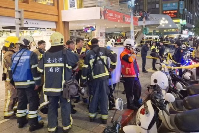 Cảnh sát phong tỏa hiện trường vụ tấn công. (Nguồn: Kyodo)