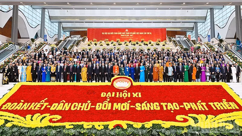 Các đại biểu tại phiên bế mạc Đại hội Mặt trận Tổ quốc Việt Nam lần thứ XI, nhiệm kỳ 2026-2031.