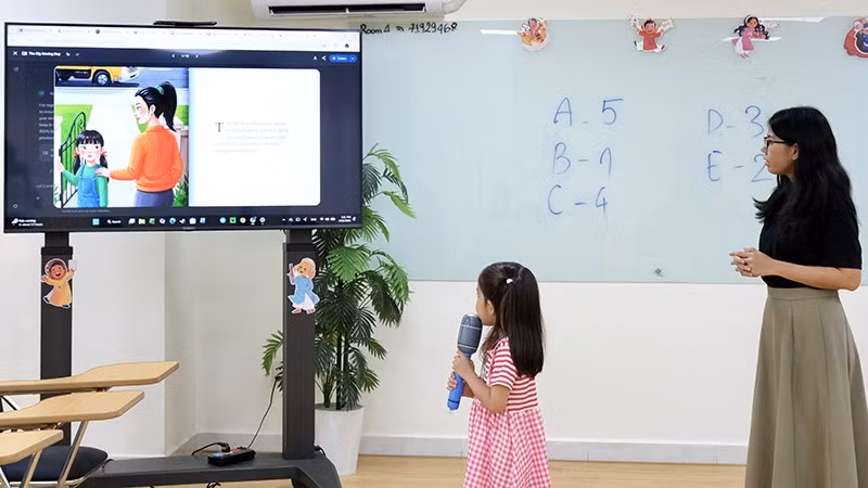 Một lớp học ngoại ngữ dành cho học sinh cấp tiểu học ở Thành phố Hồ Chí Minh. (Ảnh: nhân vật cung cấp)