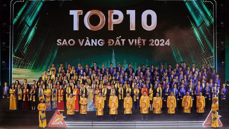 Các doanh nghiệp "Sao Vàng đất Việt" trong đợt vinh danh năm 2024.
