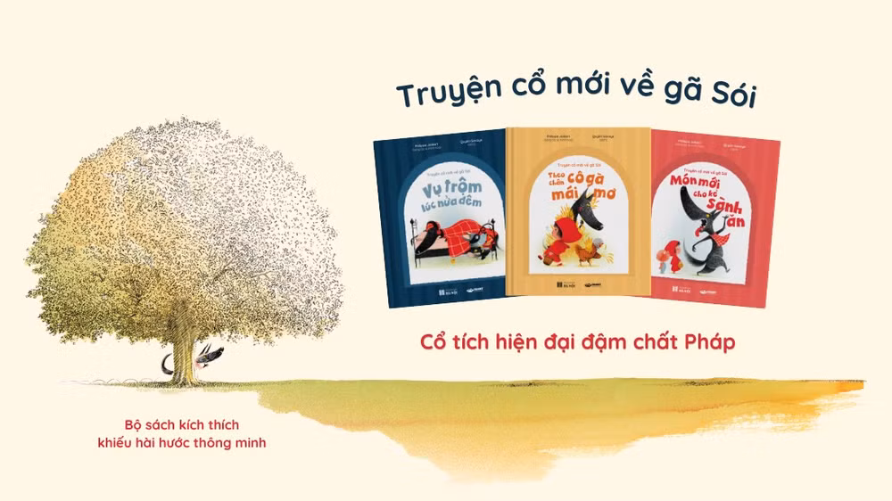 Bộ sách tranh thiếu nhi “Truyện cổ mới về gã Sói”. (Ảnh: Crabit Kidbooks)