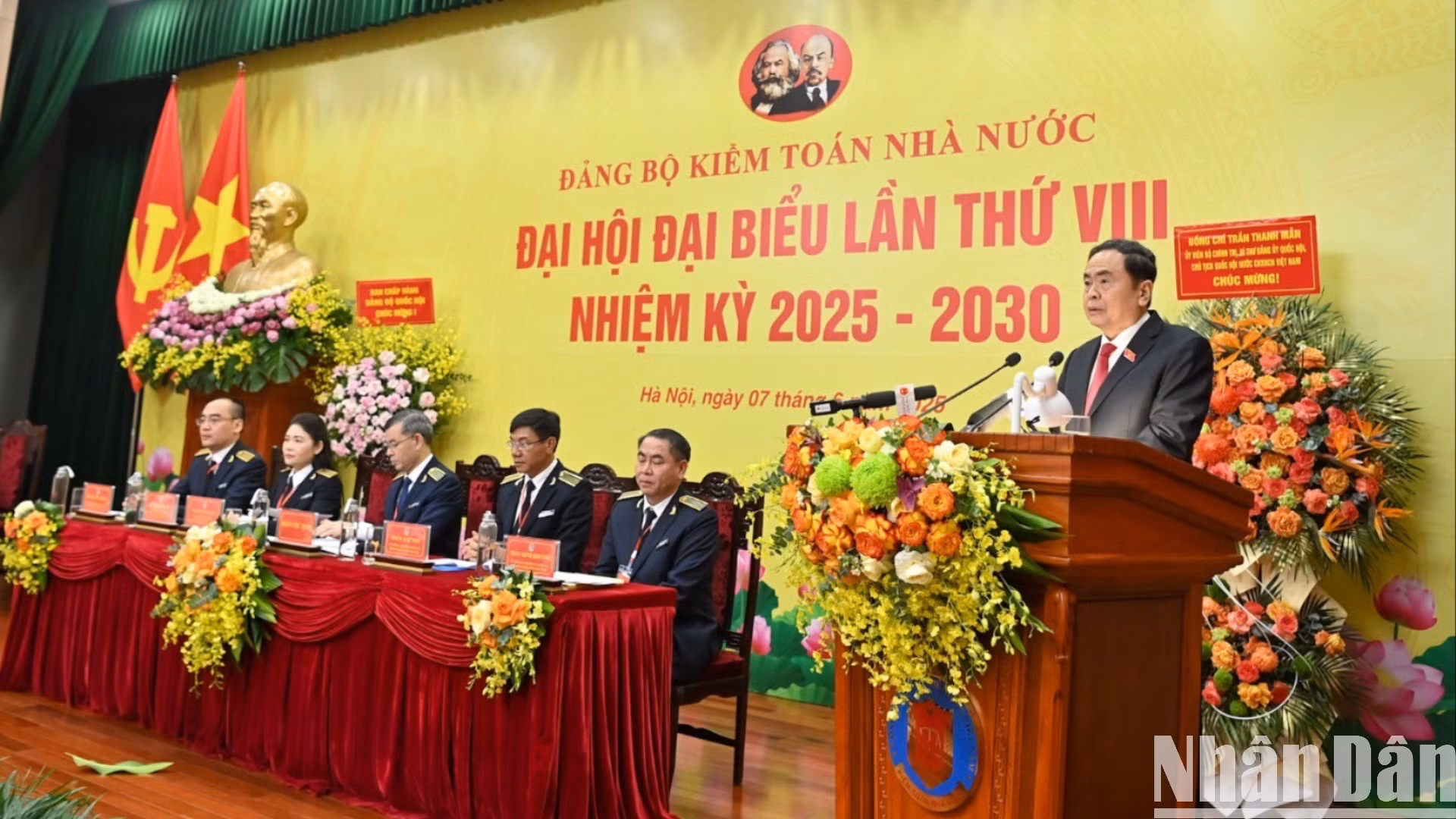 Bí thư Đảng ủy Quốc hội, Chủ tịch Quốc hội Trần Thanh Mẫn phát biểu chỉ đạo Đại hội.