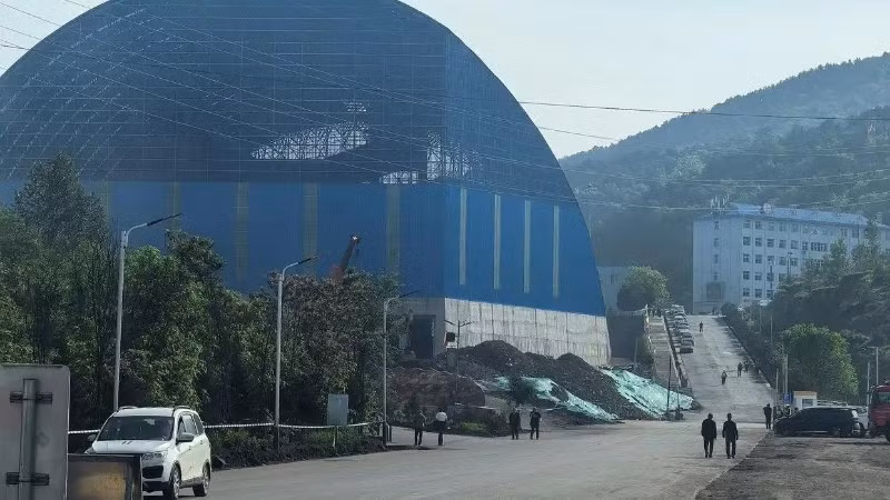 Khu vực xảy ra vụ nổ khí gas hầm lò khai thác than ở huyện Qinyuan, thành phố Trường Trị, tỉnh Sơn Tây, Trung Quốc. (Ảnh: CCTV)