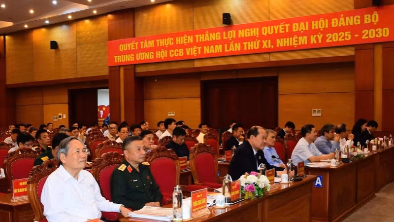 Toàn cảnh Hội nghị tổng kết thi hành Pháp lệnh Cựu chiến binh. 