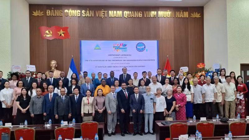 Các đại biểu tham dự Lễ kỷ niệm 47 năm Ngày thắng lợi của Cách mạng Nhân dân Sandinista. (Ảnh: VOV)