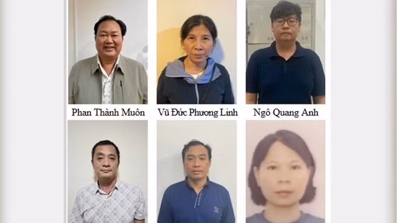 Bị can Phan Thành Muôn và một số đồng phạm.