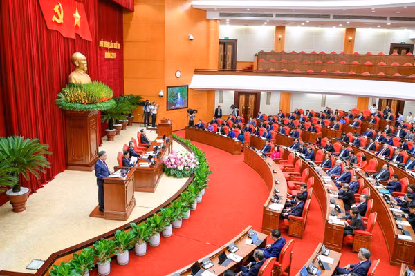 Quang cảnh Hội nghị lần thứ ba Ban Chấp hành Trung ương Đảng khóa XIV.