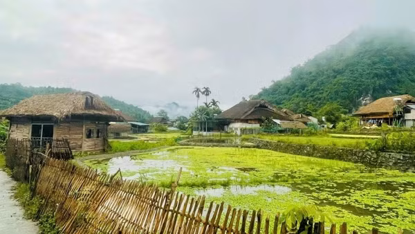 Khung cảnh bình yên ở thôn Tha.