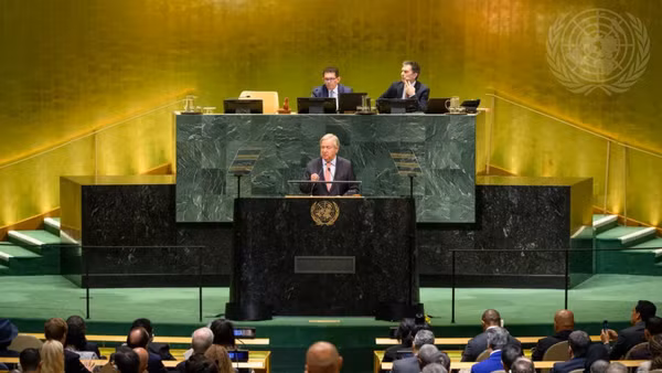 Tổng Thư ký Liên hợp quốc António Guterres phát biểu khai mạc Phiên thảo luận cấp cao Đại hội đồng Liên hợp quốc khóa 81. (Ảnh: Website Đại hội đồng Liên hợp quốc)
