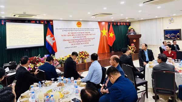 Lễ kỷ niệm 81 năm Quốc khánh Việt Nam tại Battambang, Campuchia. (Ảnh: Tổng Lãnh sự quán Việt Nam tại Battambang cung cấp)