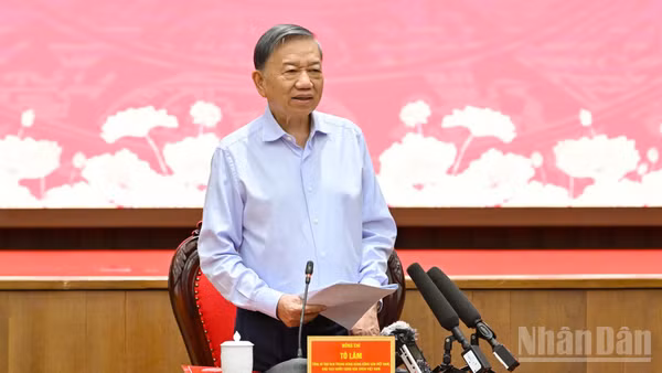 Tổng Bí thư, Chủ tịch nước Tô Lâm phát biểu tại hội nghị. (Ảnh: Thủy Nguyên)
