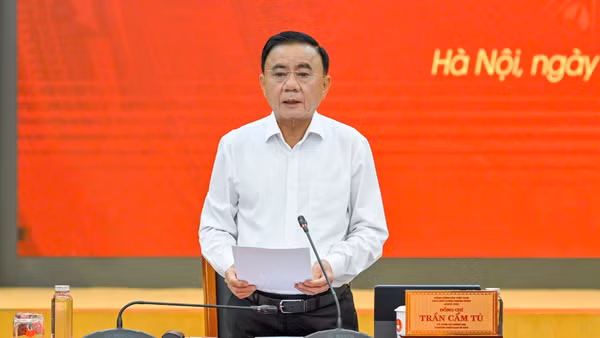 Đồng chí Trần Cẩm Tú, Ủy viên Bộ Chính trị, Thường trực Ban Bí thư. (Ảnh: Thủy Nguyên)