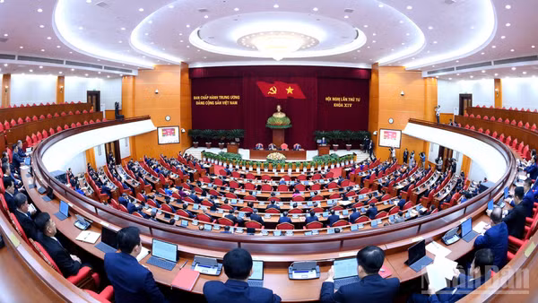Hội nghị lần thứ tư Ban Chấp hành Trung ương Đảng Cộng sản Việt Nam khóa XIV. (Ảnh: ĐĂNG KHOA)