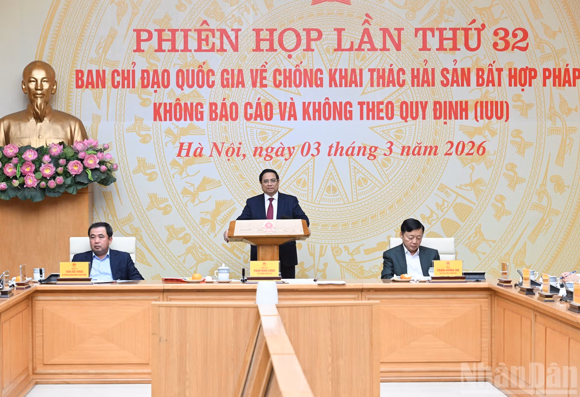 Thủ tướng Phạm Minh Chính chủ trì Phiên họp lần thứ 32 của Ban Chỉ đạo Quốc gia về chống khai thác hải sản bất hợp pháp.