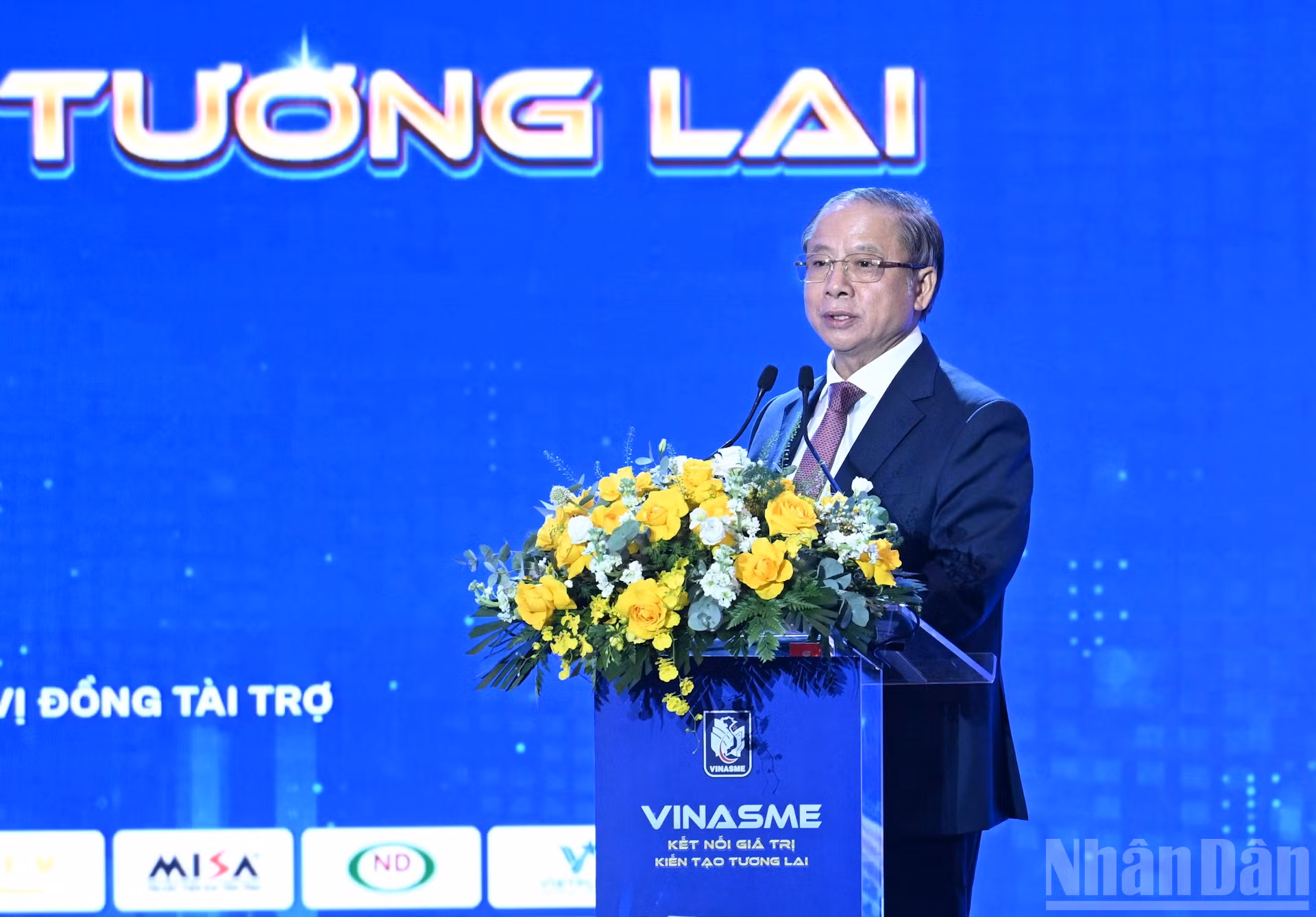 Chủ tịch Hiệp hội Doanh nghiệp nhỏ và vừa Việt Nam Nguyễn Văn Thân phát biểu. ndo_br_dsc-5665.jpg