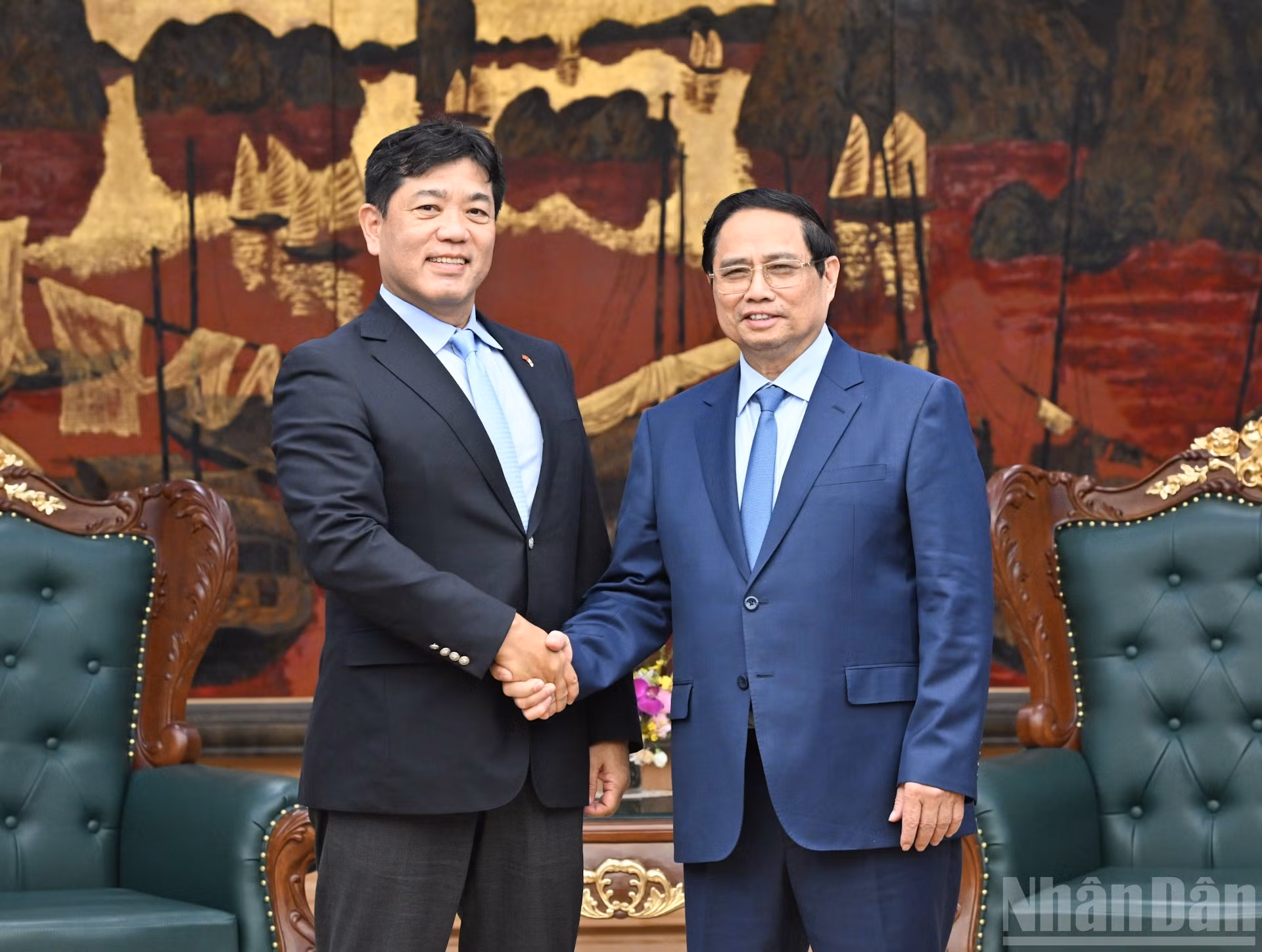 [Ảnh] Thủ tướng Phạm Minh Chính tiếp Tổng Giám đốc điều hành Sumitomo Corporation khu vực châu Á và châu Đại Dương
