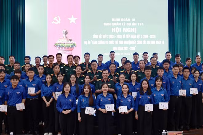 Các bạn trí thức trẻ tham gia Dự án “Tăng cường trí thức trẻ tình nguyện đến công tác tại các khu kinh tế-quốc phòng giai đoạn 2021-2030” tại Binh đoàn 16
