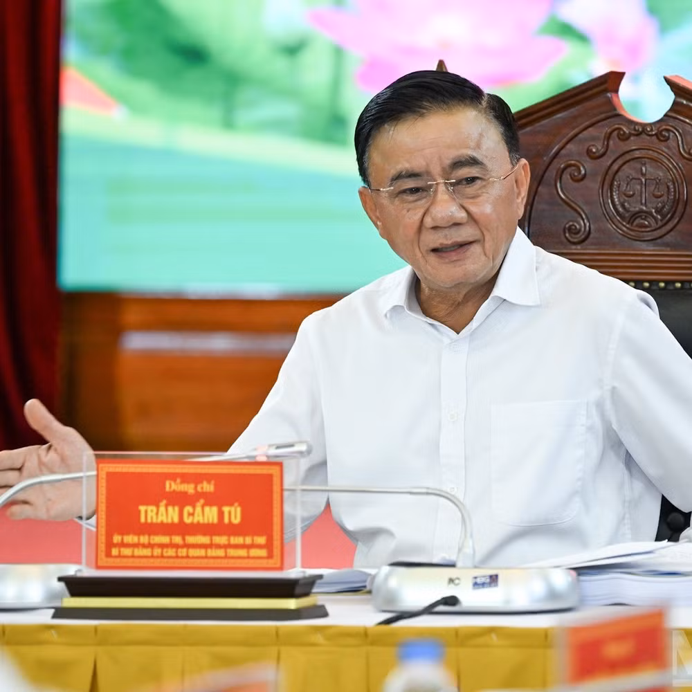 Đồng chí Trần Cẩm Tú, Ủy viên Bộ Chính trị, Thường trực Ban Bí thư. (Ảnh: DUY LINH)