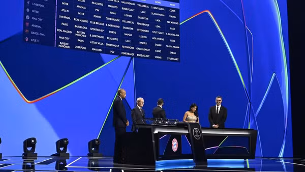 Liên đoàn Bóng đá châu Âu (UEFA) tổ chức lễ bốc thăm vòng phân hạng (League Phase) của UEFA Champions League mùa giải 2026-2027. (Ảnh: UEFA)