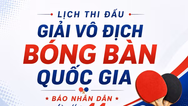 [Infographic] Lịch thi đấu Giải vô địch bóng bàn quốc gia Báo Nhân Dân lần thứ 44