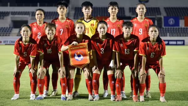 Đội hình xuất phát của U17 nữ Việt Nam. (Ảnh: VFF)