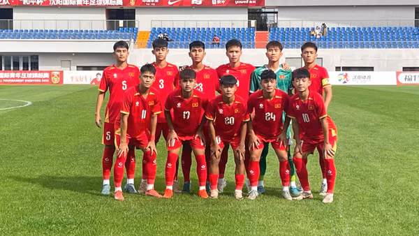Đội hình xuất phát của U16 Việt Nam. (Ảnh: VFF)