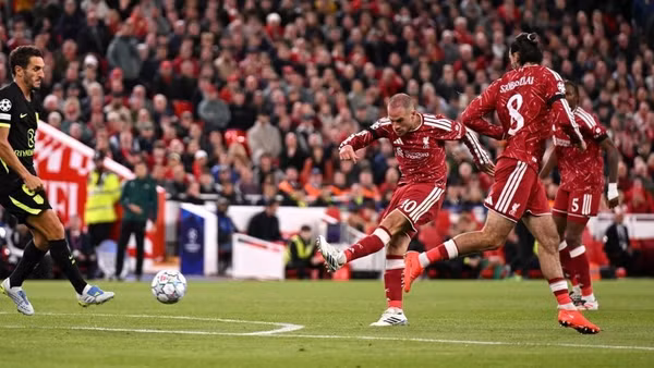 Alexis Mac Allister ấn định chiến thắng 2-1 cho Liverpool. (Ảnh: Liverpool FC)