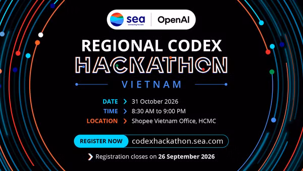 Sea x OpenAI Codex Hackathon sẽ diễn ra tại Việt Nam vào ngày 31/10. 