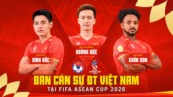 Ban cán sự của đội tuyển Việt Nam tại FIFA ASEAN Cup 2026. (Ảnh: VFF)