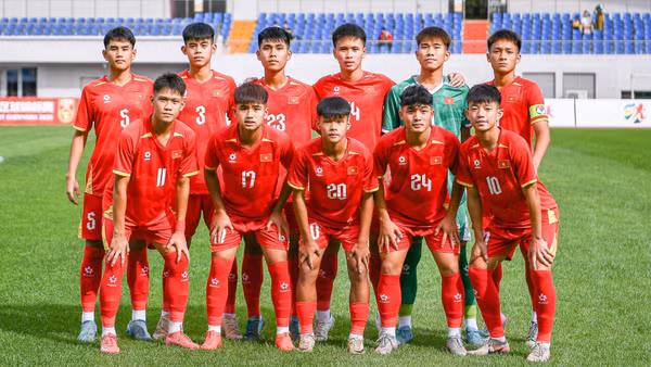 Đội hình xuất phát của U16 Việt Nam. (Ảnh: VFF)