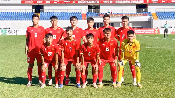 Đội hình xuất phát của U16 Việt Nam. (Ảnh: VFF)