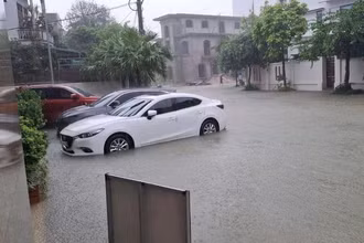 Nhiều khu vực tại Thanh Hóa ngập do mưa lớn. (Ảnh: THÁI BÌNH)