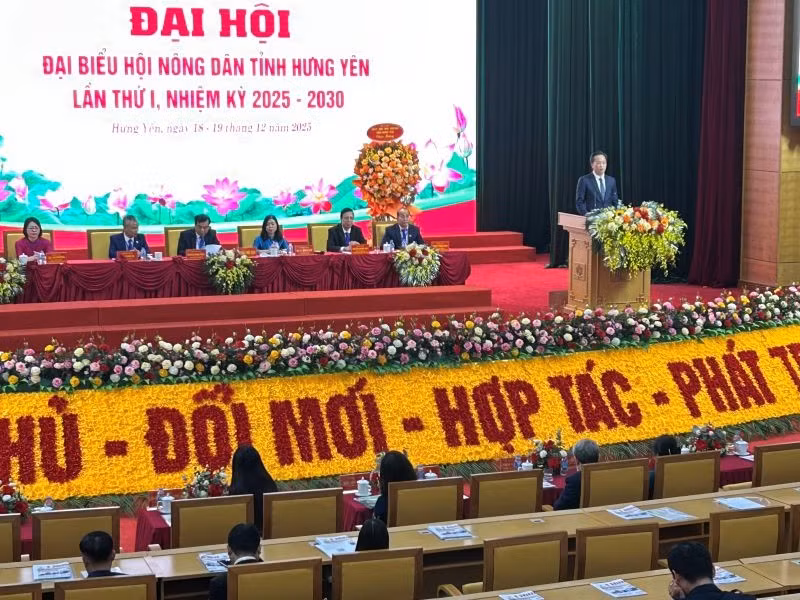 Bí thư Tỉnh ủy Hưng Yên Nguyễn Hữu Nghĩa phát biểu chỉ đạo tại Đại hội đại biểu Hội Nông dân tỉnh Hưng Yên lần thứ nhất, nhiệm kỳ 2025-2030.