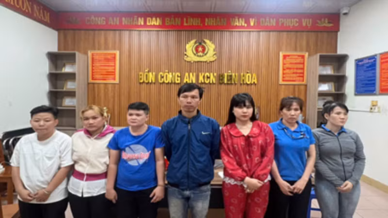 Các đối tượng bị bắt giữ liên quan đến vụ gây mất an ninh trật tự ở Khu công nghiệp Amata.