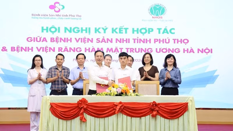 Ký kết hợp tác giữa Bệnh viện Sản Nhi Phú Thọ và Bệnh viện Răng Hàm Mặt Trung ương.