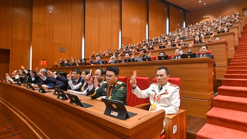Đại biểu biểu quyết thông qua Quy chế làm việc của Đại hội.