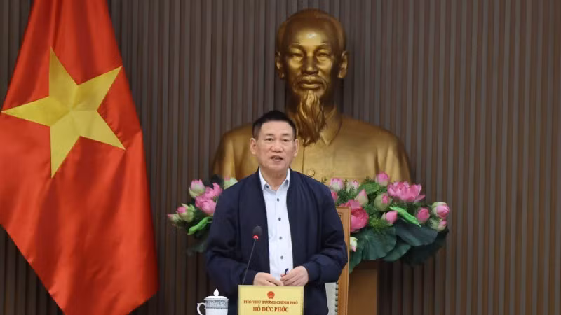 Phó Thủ tướng Hồ Đức Phớc chủ trì cuộc họp Hội đồng tư vấn chính sách tiền tệ. (Ảnh: VGP/Trần Mạnh)