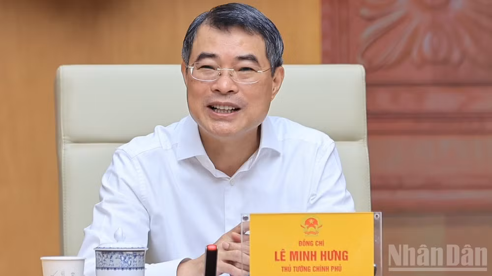 Thủ tướng Chính phủ Lê Minh Hưng chủ trì cuộc làm việc với Bộ Khoa học và Công nghệ. (Ảnh: VGP/Nhật Bắc)