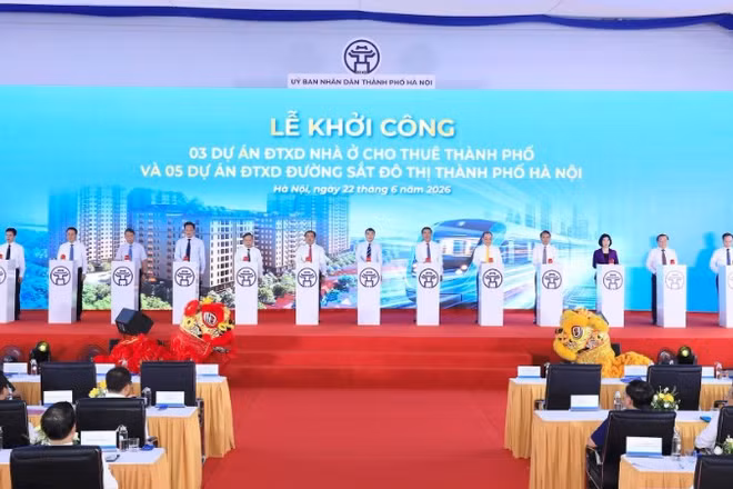 Hà Nội vừa khởi công 5 tuyến đường sắt đô thị và 3 dự án nhà ở cho thuê quy mô lớn. (Ảnh: Lê Hải)