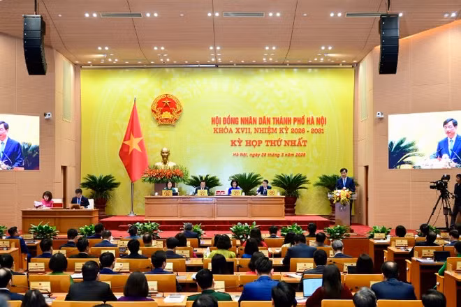 Sáng 28/3, khai mạc kỳ họp thứ nhất của Hội đồng nhân dân thành phố Hà Nội khóa XVII nhiệm kỳ 2026-2031