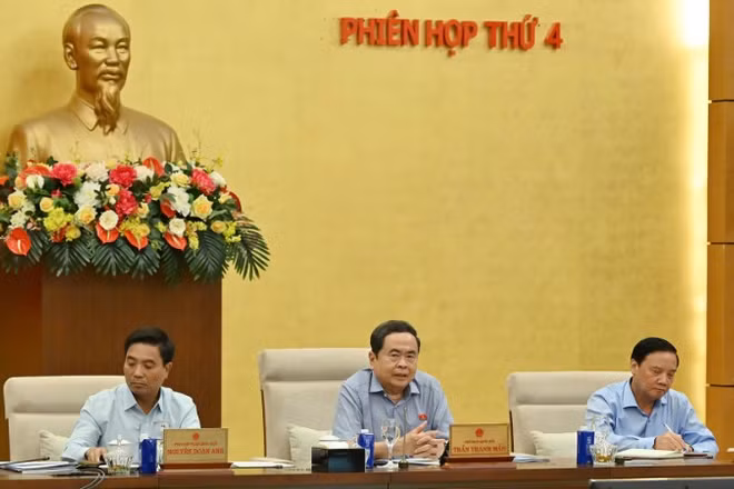 Chủ tịch Quốc hội Trần Thanh Mẫn chủ trì phiên họp. (Ảnh: THỦY NGUYÊN)