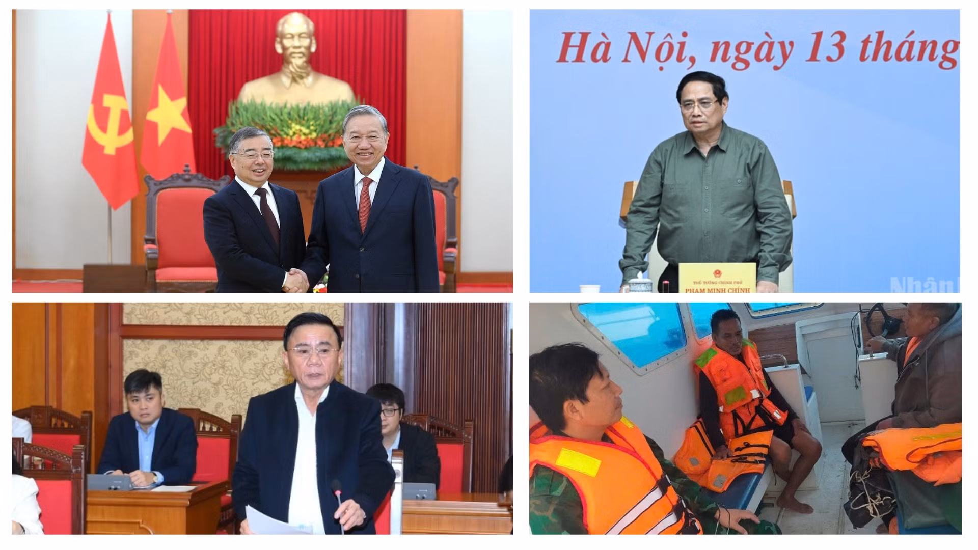 Tin nổi bật ngày 13/11: Tăng cường hợp tác lý luận giữa hai nước Việt-Trung; Ban hành quy chế kiểm tra việc thực hiện nhiệm vụ tại các cơ quan đảng; Cứu 3 ngư dân bị chìm trên biển