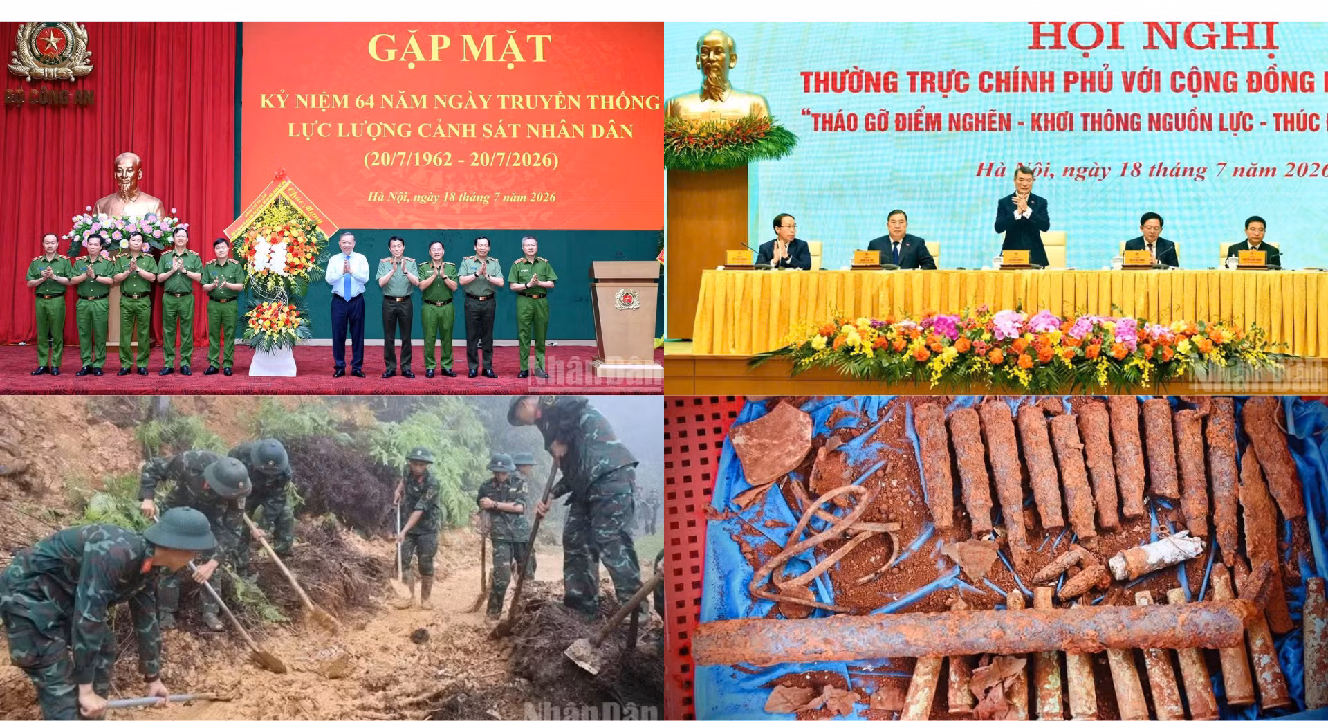 Tin nổi bật ngày 18/7: Kỷ niệm 64 năm Ngày truyền thống lực lượng Cảnh sát nhân dân; Lở núi làm 8 người chết, 34 người mất tích ở Trung Quốc