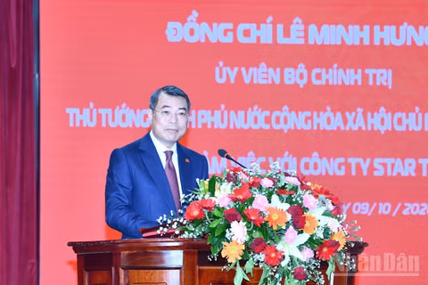 Thủ tướng Chính phủ Lê Minh Hưng phát biểu ý kiến. (Ảnh: THANH GIANG)