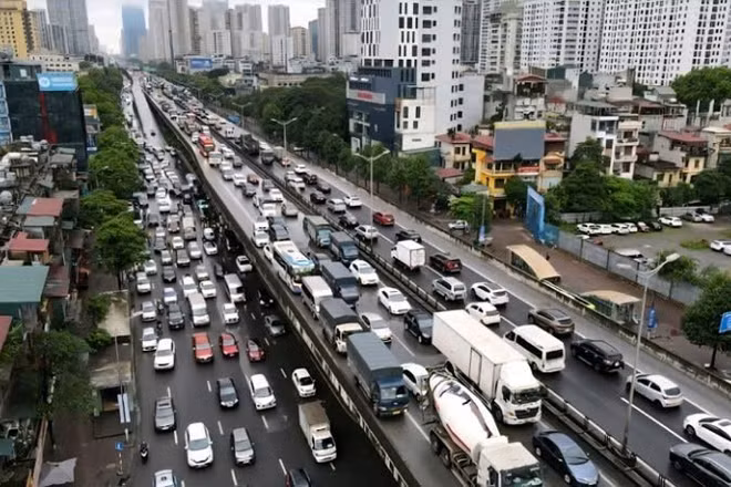 Đường Vành đai 3 trên cao. (Ảnh: QUỐC TOẢN)