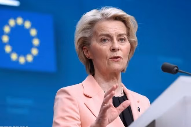 Chủ tịch Ủy ban châu Âu (EC) Ursula von der Leyen. (Ảnh: THX/TTXVN)