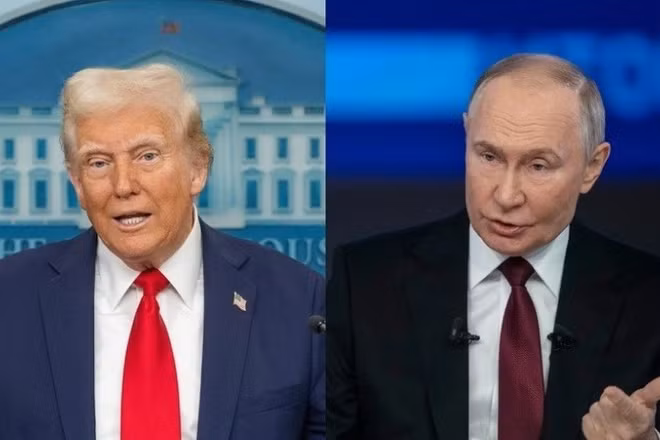 Tổng thống Mỹ Donald Trump và Tổng thống Nga Vladimir Putin. (Nguồn: THX/TTXVN)