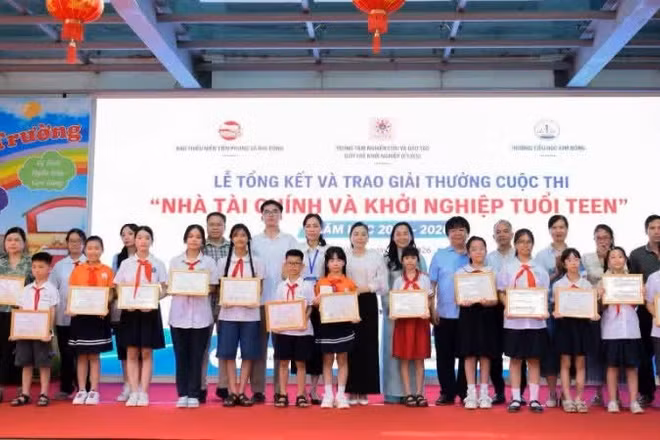 Lễ tổng kết Cuộc thi “Nhà Tài chính và khởi nghiệp tuổi Teen năm học 2025-2026”. (Ảnh: Quỳnh Anh)