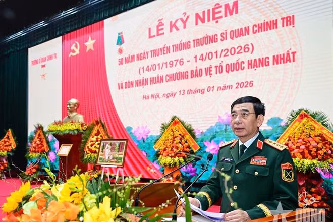 Đại tướng Phan Văn Giang phát biểu tại buổi lễ. (Ảnh:qdnd.vn)