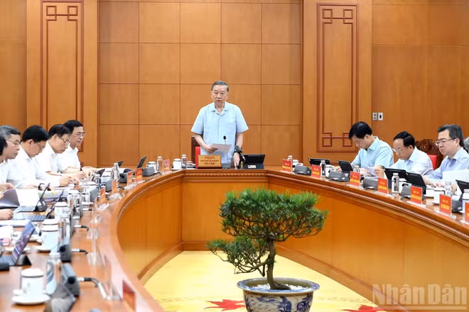 Tổng Bí thư, Chủ tịch nước Tô Lâm chủ trì cuộc làm việc.